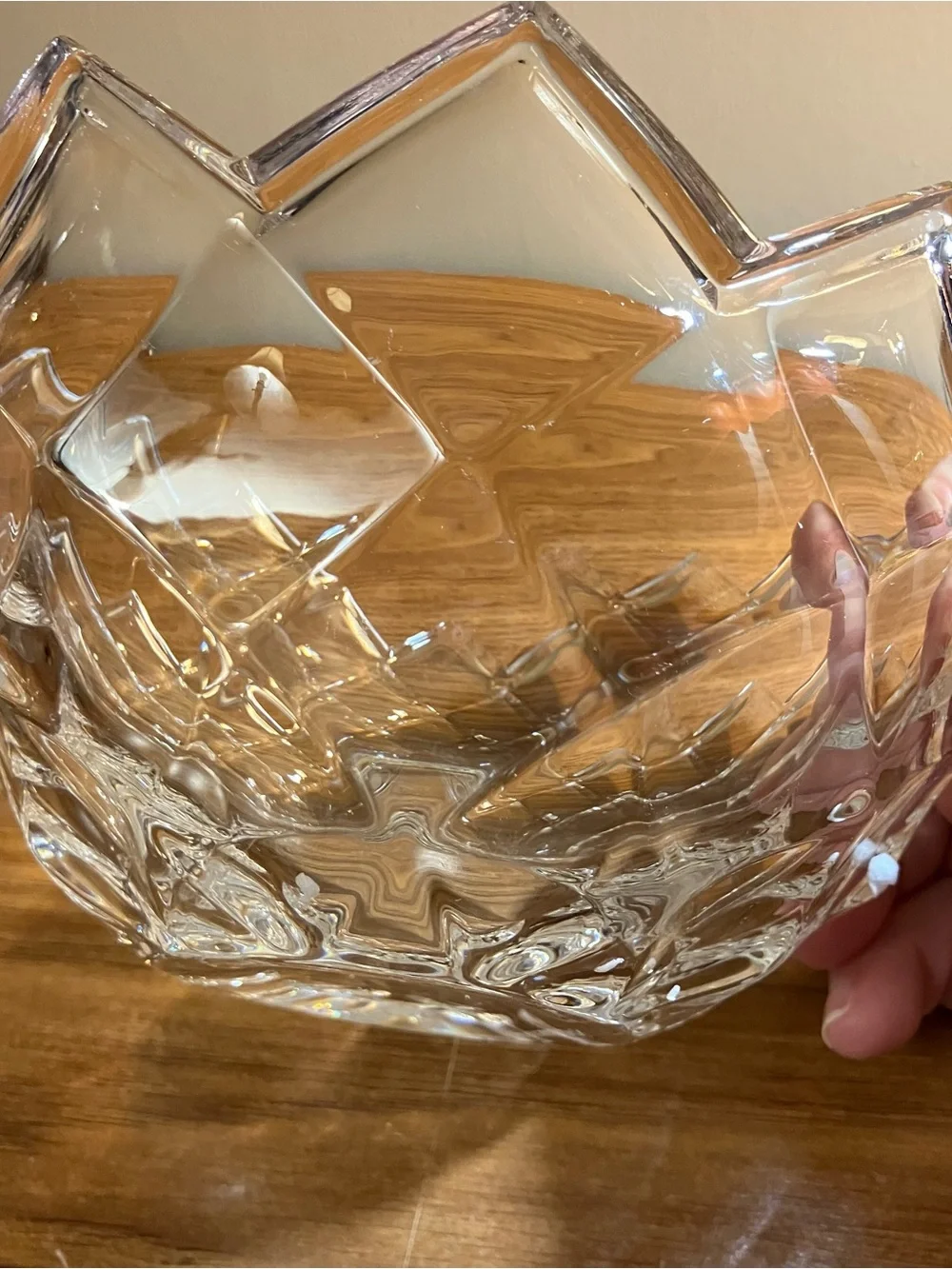 Nachtmann Lead Crystal Accent Bowl Lotus Flower 6